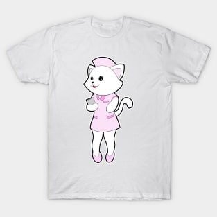 Cat as Nurse with Notepad T-Shirt